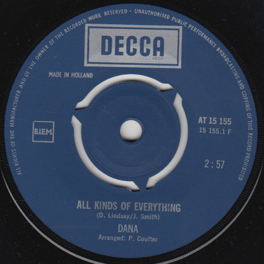 Dana - All Kinds Of Everything 39456 Vinyl Singles Vinyl Goed / Hoes Goed