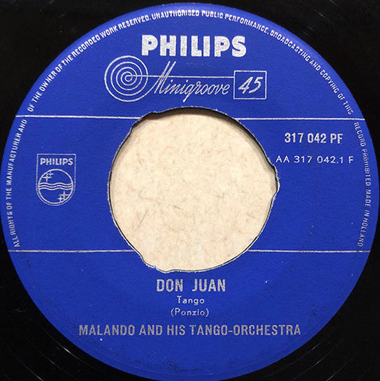 Malando And His Tango Orchestra - Don Juan 40022 Vinyl Singles Vinyl Goed / Hoes Goed