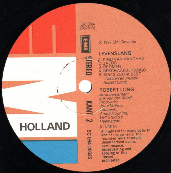 Robert Long - Levenslang (LP) Vinyl LP Vinyl Goed / Hoes Goed