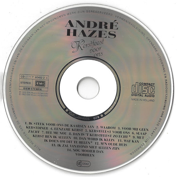 André Hazes - Kerstfeest Voor Ons (CD) Compact Disc Vinyl Goed / Hoes Goed