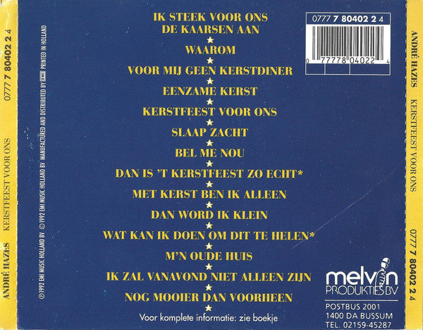 André Hazes - Kerstfeest Voor Ons (CD) Compact Disc Vinyl Goed / Hoes Goed