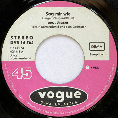 Udo Jürgens - Sag Mir Wie 39997 Vinyl Singles Vinyl Goed / Hoes Generic