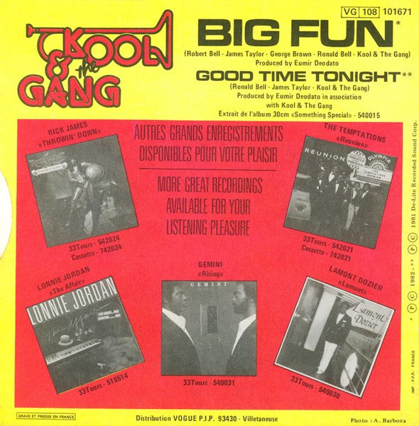 Kool & The Gang - Big Fun 35699 Vinyl Singles Vinyl Goed / Hoes Goed