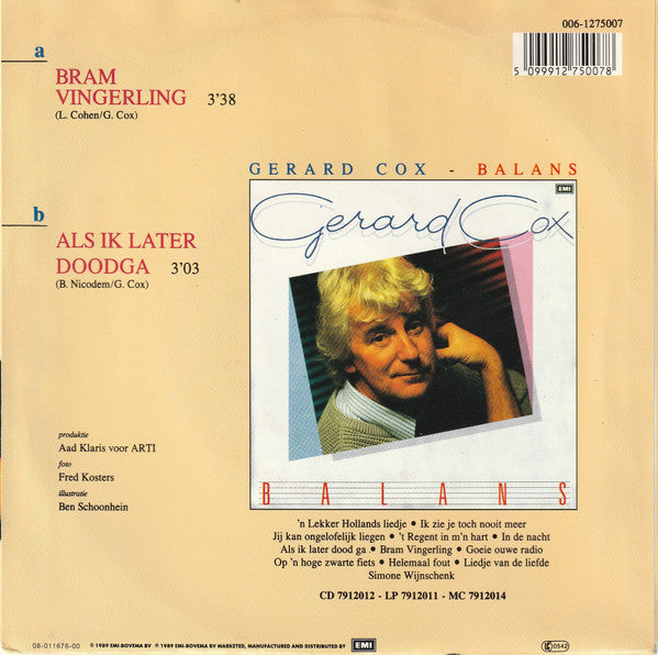 Gerard Cox - Bram Vingerling 32313 Vinyl Singles Vinyl Goed / Hoes Goed