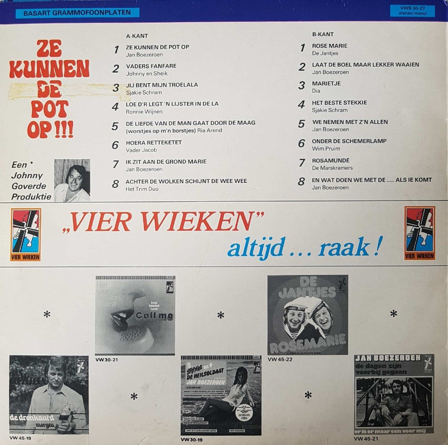 Various - Ze Kunnen De Pot Op (LP) 41466 Vinyl LP Vinyl Goed / Hoes Goed