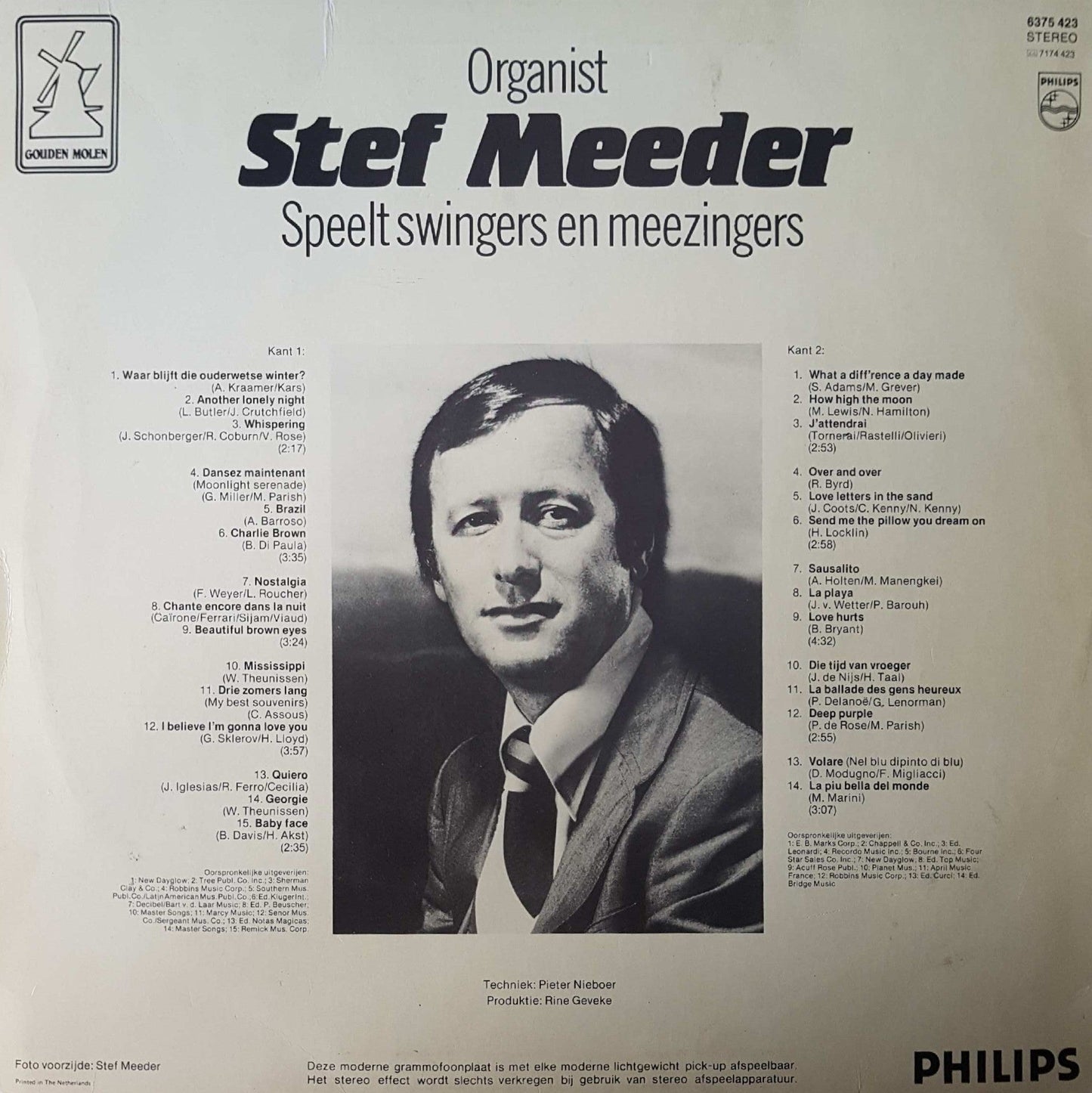 Stef Meeder - Stef Meeder Speelt Swingers En Meezingers (LP) 41588 Vinyl LP Vinyl Goed / Hoes Goed