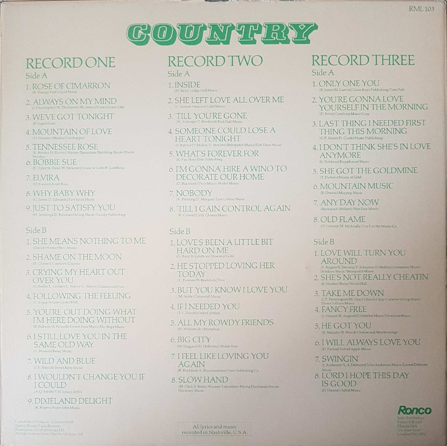 Various - 50 Great Nashville Hits (LP) 42553 Vinyl LP Box Vinyl Goed / Hoes Goed