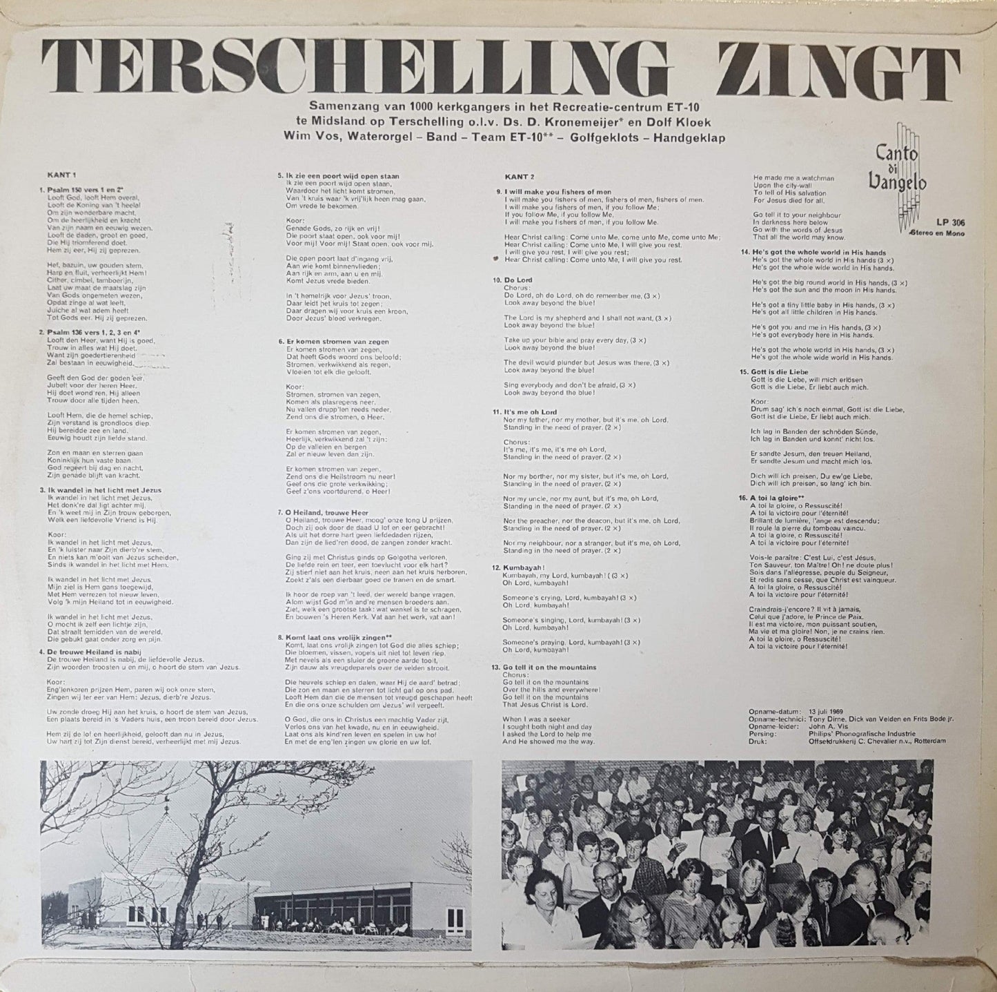 1000 Kerkgangers - Terschelling Zingt (LP) 42571 Vinyl LP Vinyl Goed / Hoes Goed