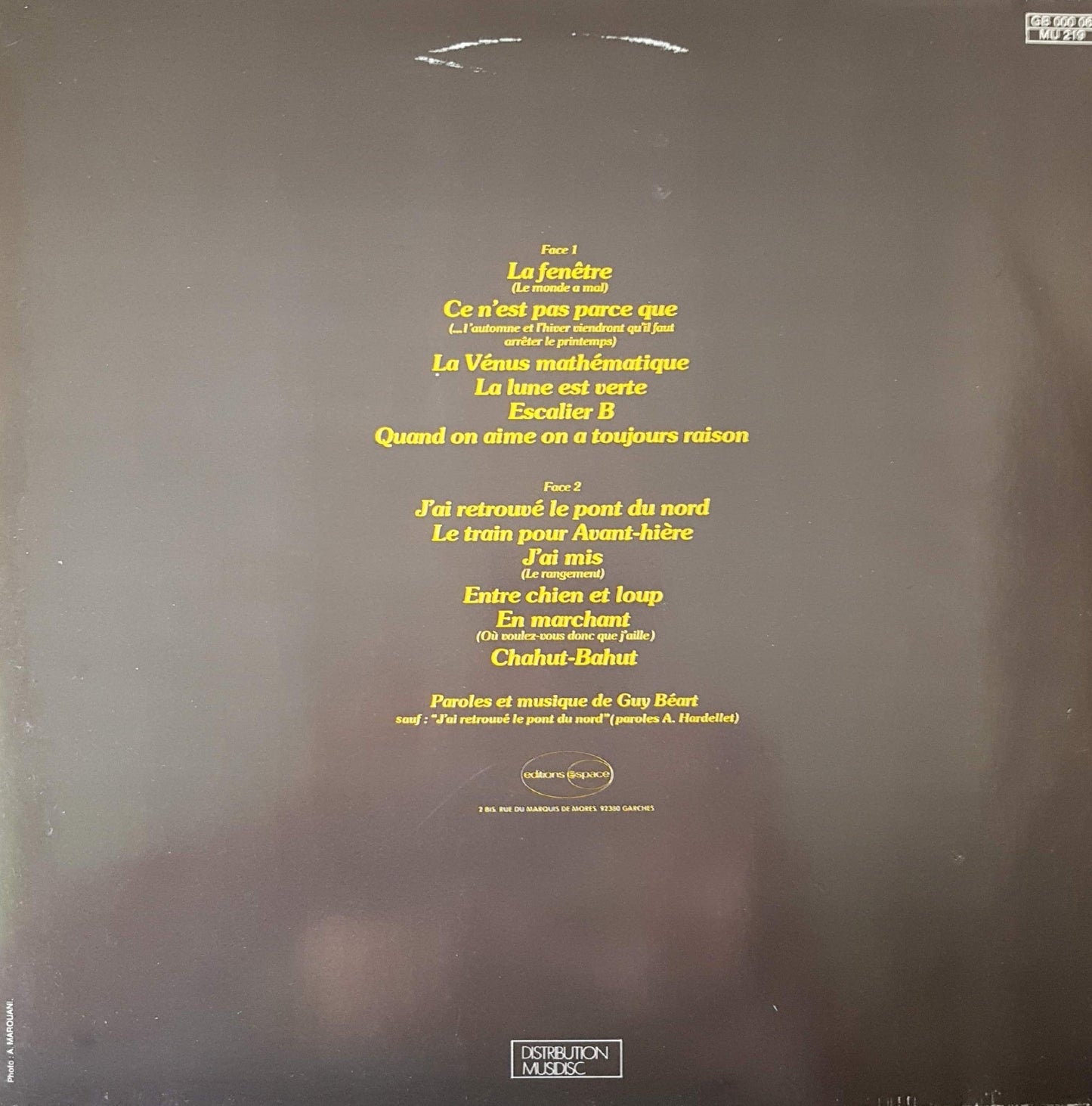 Guy Beart - La Fenetre (LP) Vinyl LP Vinyl Zeer Goed / Hoesje Goed "VINYLSINGLES.NL"