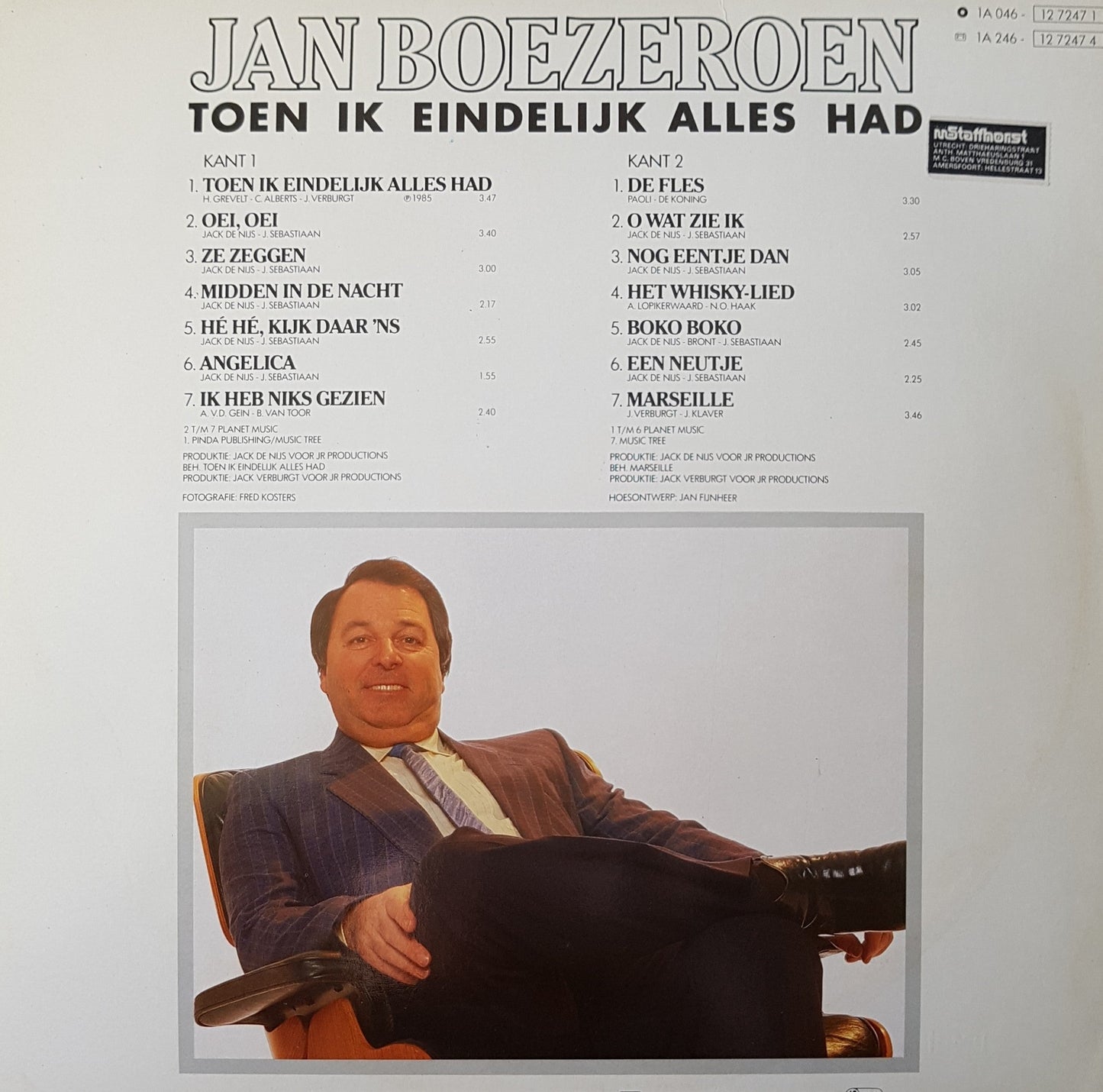 Jan Boezeroen - Toen Ik Eindelijk Alles Had (LP) Vinyl LP Vinyl Goed / Hoes Goed