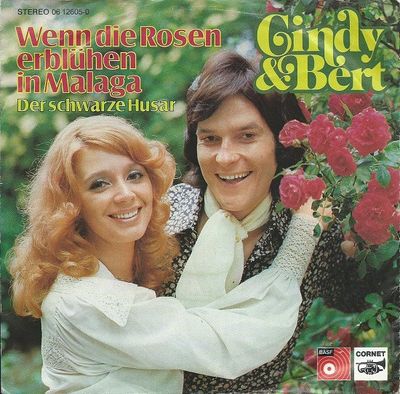 Cindy & Bert - Wenn Die Rosen Erblühen In Malaga Vinyl Singles Vinyl Zeer Goed / Hoesje Goed "VINYLSINGLES.NL"