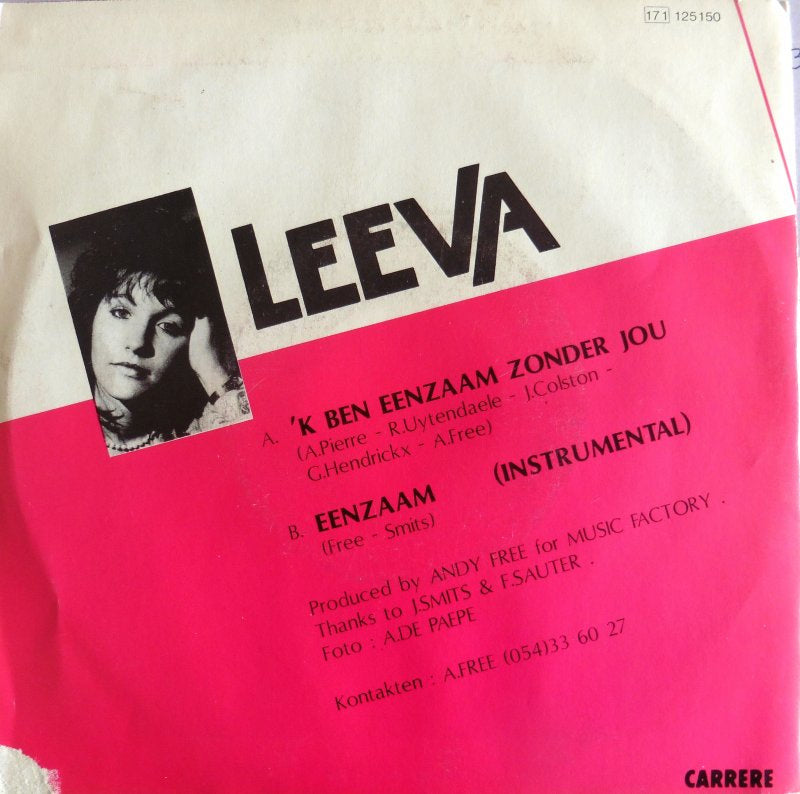 Leeva - 'k Ben Eenzaam Zonder Jou 13374 Vinyl Singles Vinyl Goed / Hoes Goed