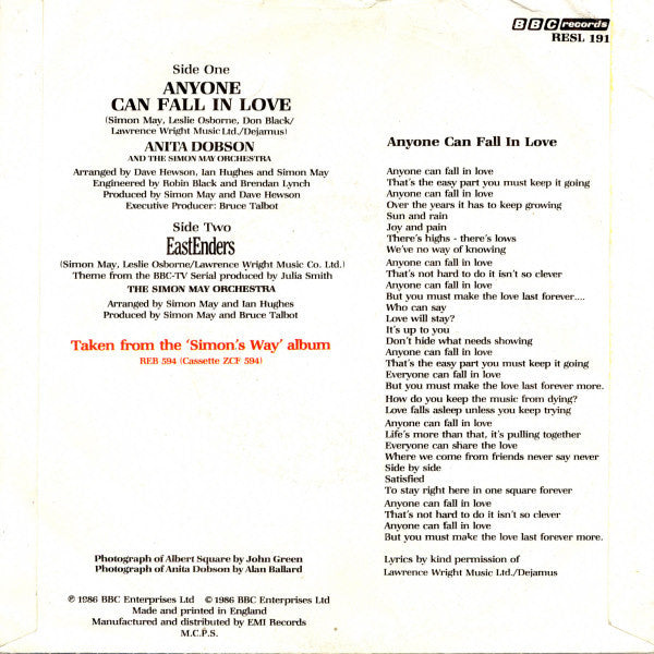 Anita Dobson And The Simon May Orchestra - Anyone Can Fall In Love 22410