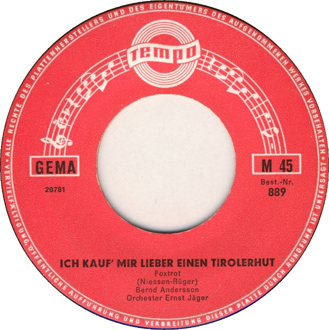 Bernd Andersson - Ich kauf mir lieber einen Tirolerhut 24059 Vinyl Singles Vinyl Goed / Hoes Goed