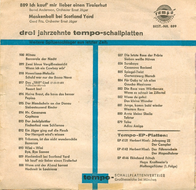 Bernd Andersson - Ich kauf mir lieber einen Tirolerhut 24059 Vinyl Singles Vinyl Goed / Hoes Goed