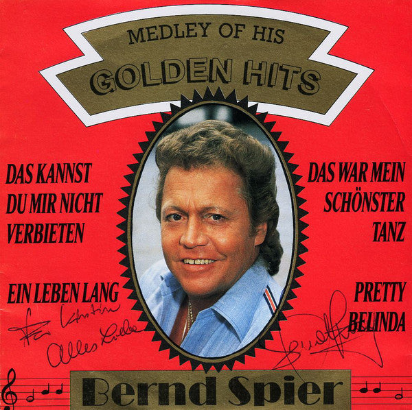 Bernd Spier - Medley Of His Golden Hits Vinyl Singles Vinyl Zeer Goed / Hoesje Goed "VINYLSINGLES.NL"
