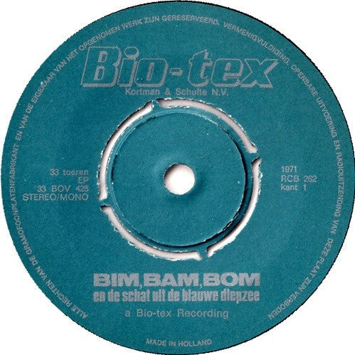 No Artist - Bim Bam Bom En De Schat Uit De Blauwe Diepzee 10314 Vinyl Singles Vinyl Goed / Hoes Goed