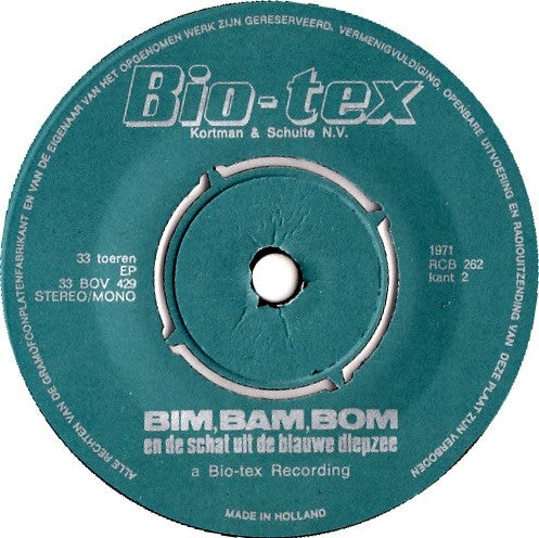 No Artist - Bim Bam Bom En De Schat Uit De Blauwe Diepzee 10314 Vinyl Singles Vinyl Goed / Hoes Goed
