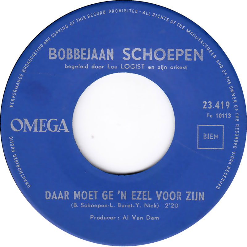Bobbejaan Schoepen - Weer Een Cafe 13508 Vinyl Singles Vinyl Goed / Hoes Goed