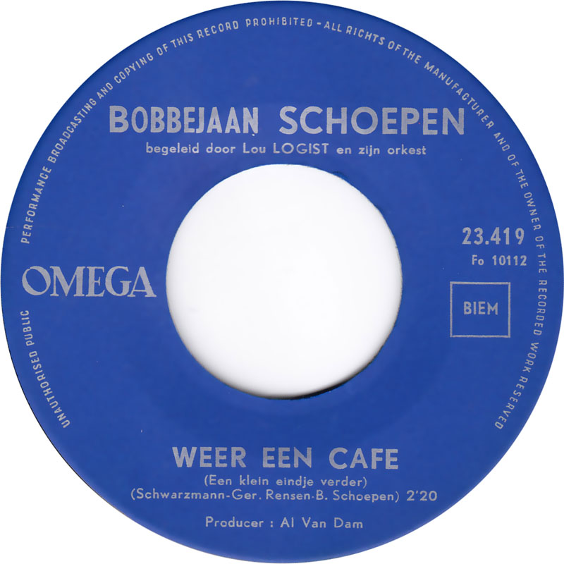 Bobbejaan Schoepen - Weer Een Cafe 13508