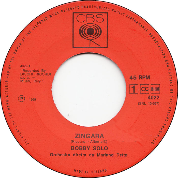 Bobby Solo - Zingara 28409