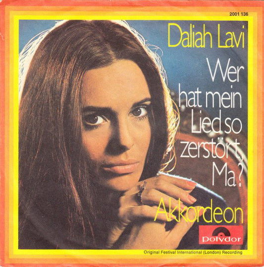 Daliah Lavi - Wer Hat Mein Lied So Zerstört, Ma? 22765 Vinyl Singles Vinyl Goed / Hoes Goed
