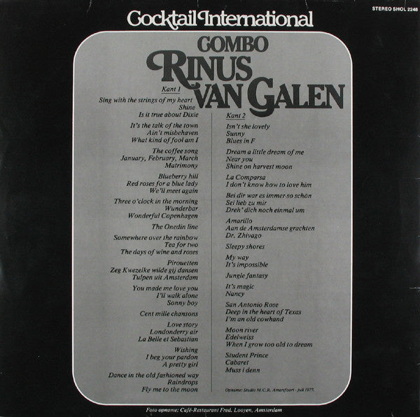 Rinus Van Galen Combo - Cocktail International (LP) 40759 Vinyl LP Vinyl Goed / Hoes Goed