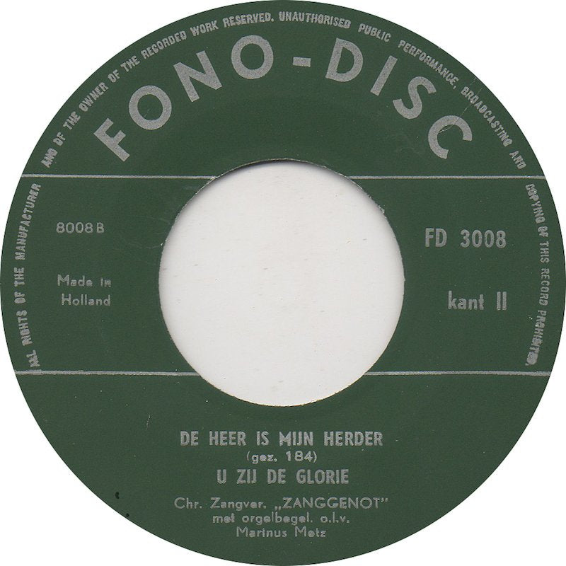 Chr. Zangvereniging Zanggenot - Geestelijke Liederen (EP) Vinyl Singles EP Vinyl Goed / Hoes Goed