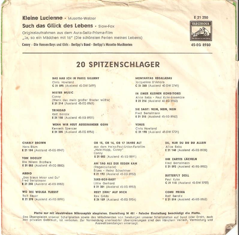 Conny - Kleine Lucienne 29079 Vinyl Singles Vinyl Goed / Hoes Goed