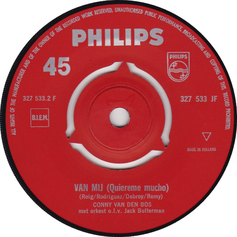 Conny van den Bos - Waar Zijn Al De Bloemen Toch 28374 Vinyl Singles Vinyl Goed / Hoes Goed