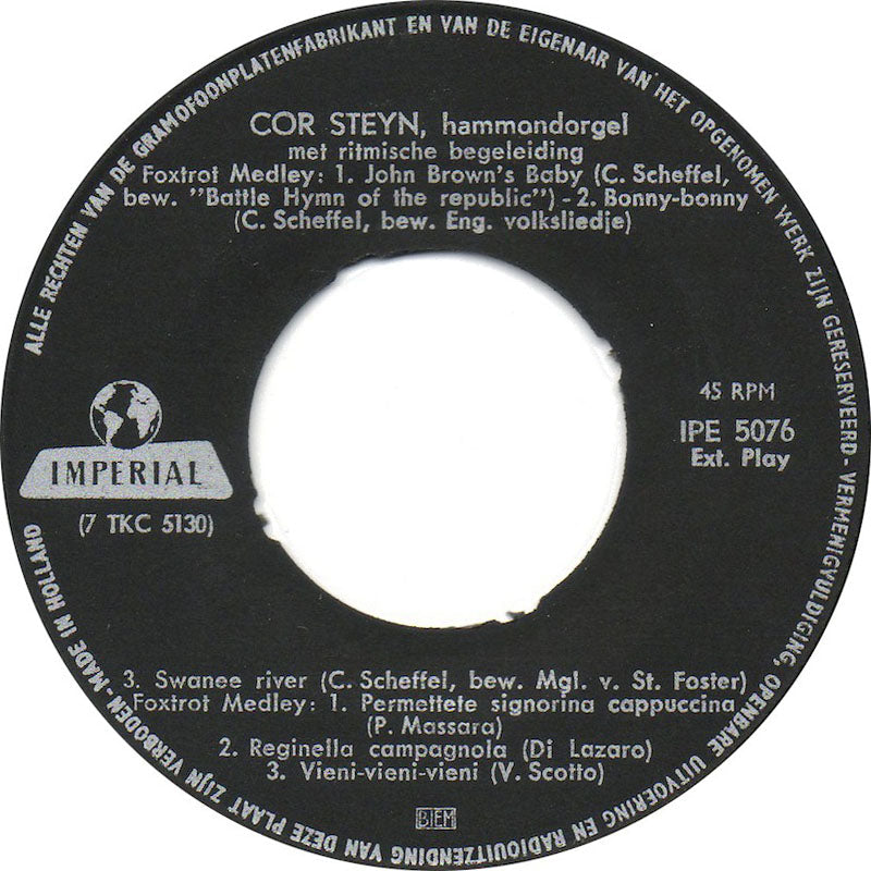 Cor Steyn - Medley No. 17, 18, 19, 20 02005 Vinyl Singles EP Vinyl Goed / Hoes Goed