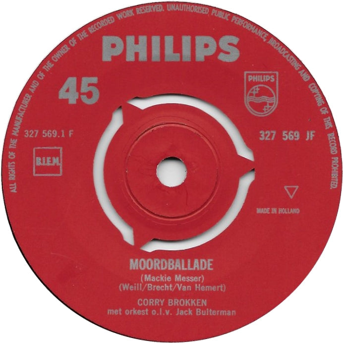 Corry Brokken - Moordballade 28390 Vinyl Singles Vinyl Goed / Hoes Goed