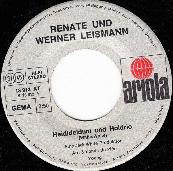 Renate und Werner Leismann - Heidideldum und Holdrio 22777