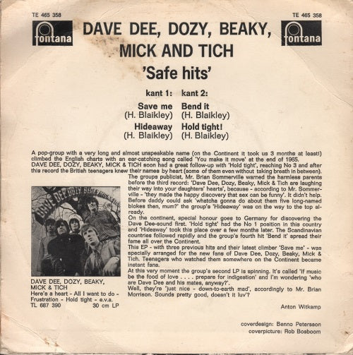 Dave Dee, Dozy, Beaky, Mick & Tich - Save Hits 34073 Vinyl Singles EP Vinyl Goed / Hoes Goed