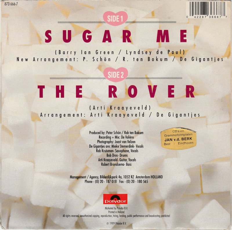 Gigantjes - Sugar Me Vinyl Singles Vinyl Zeer Goed / Hoesje Goed "VINYLSINGLES.NL"