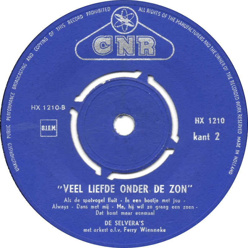 Selvera's - Veel Liefde Onder De Zon 14982 Vinyl Singles EP Vinyl Goed / Hoes Sticker