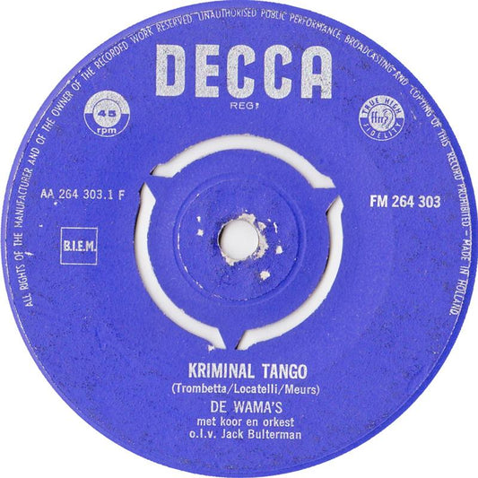 Wama's - Kriminal Tango 33773 Vinyl Singles Vinyl Goed / Hoes Generic