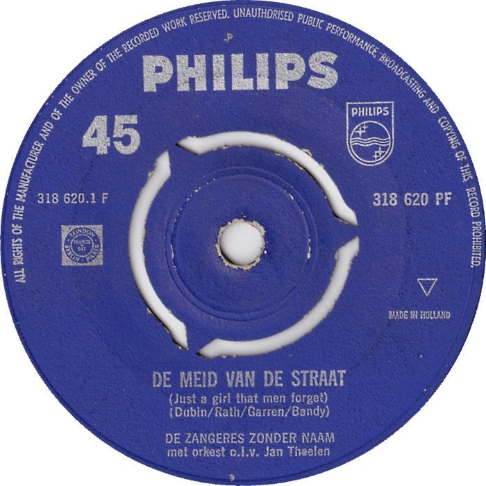 Zangeres Zonder Naam - De Meid Van De Straat (B) Vinyl Singles Vinyl Goed / Hoes Generic