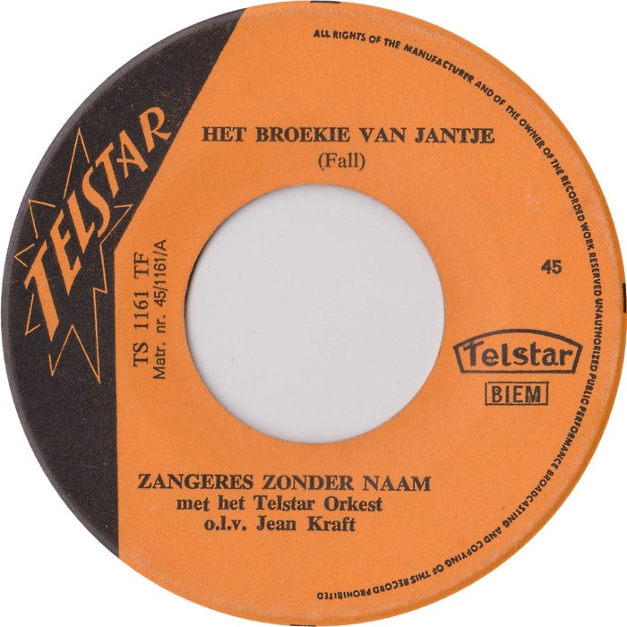 Zangeres Zonder Naam - Het Broekie Van Jantje 05098 Vinyl Singles Vinyl Goed / Hoes Goed