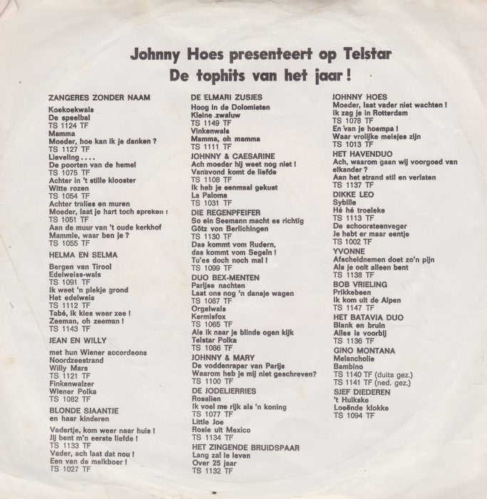 Zangeres Zonder Naam - Het Broekie Van Jantje 05098 Vinyl Singles Vinyl Goed / Hoes Goed