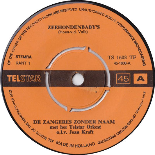 Zangeres Zonder Naam - Zeehondenbabies 37892 Vinyl Singles Vinyl Goed / Hoes Generic
