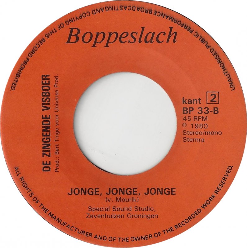 Zingende Visboer - Zo'n Lekker Visje 34354 Vinyl Singles Vinyl Goed / Hoes Goed