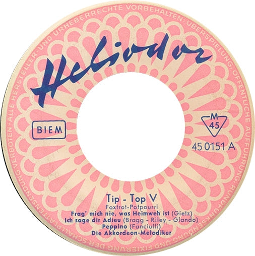 Akkordeon-Melodiker - Tip-Top V Vinyl Singles Vinyl Goed / Hoes Generic