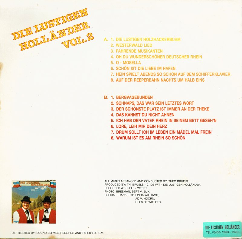 Lustigen Holländer Vol. 2 - Ein Prosit (LP) 41970 Vinyl LP Vinyl Goed / Hoes Goed