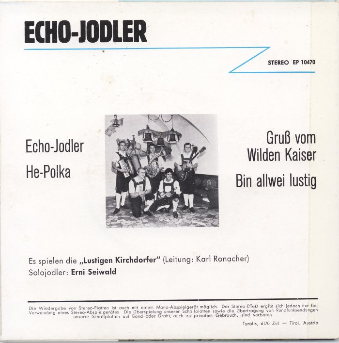 Lustigen Kirchdorfer Mit Erni Seiwald - Echo-Jodler 16955 Vinyl Singles EP Vinyl Goed / Hoes Goed