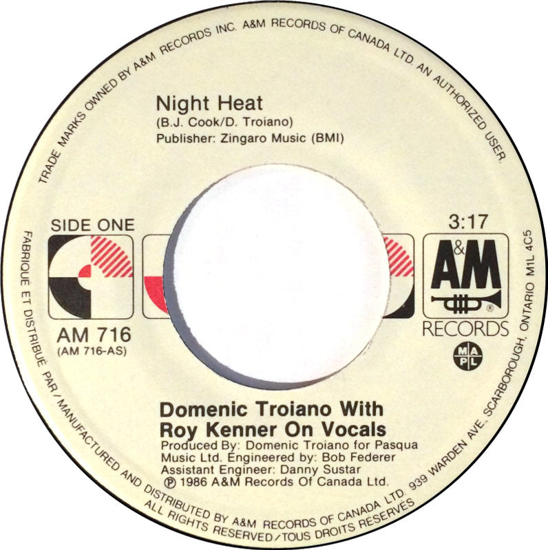 Domenic Troiano With Roy Kenner - Night Heat 10426 Vinyl Singles Vinyl Goed / Hoes Goed
