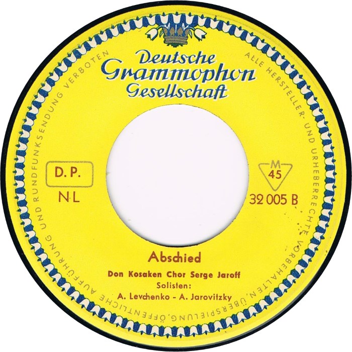 Don Kosaken Chor Serge Jaroff - Wolgaschlepper 12962 Vinyl Singles Vinyl Goed / Hoes Goed