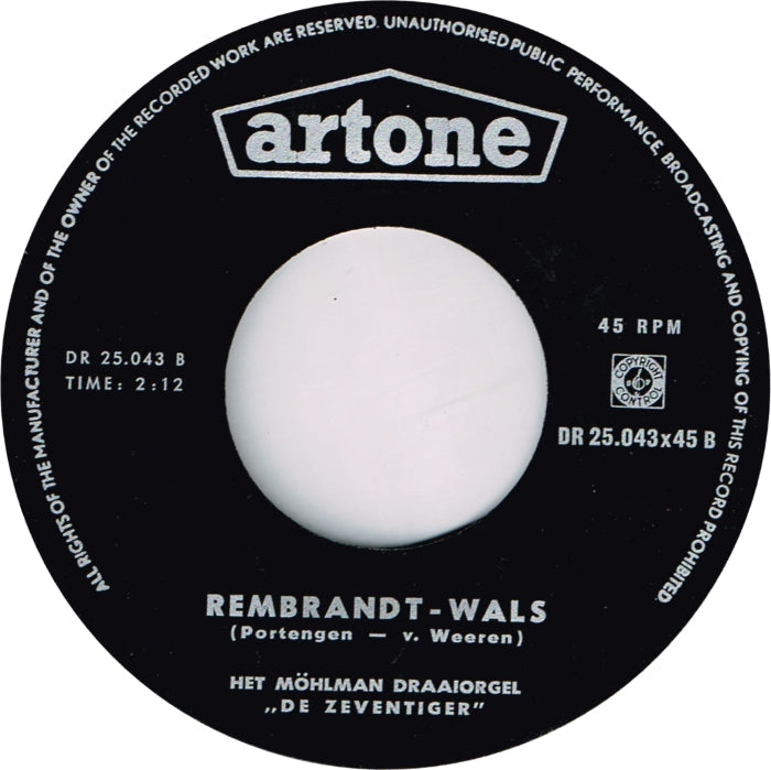 Draaiorgel De Zeventiger - Oud Amsterdam 16018 Vinyl Singles Vinyl Goed / Hoes Goed