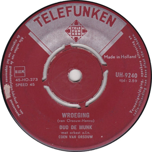 Duo de Munk Orkest - Wroeging 14298 Vinyl Singles Vinyl Goed / Hoes Goed