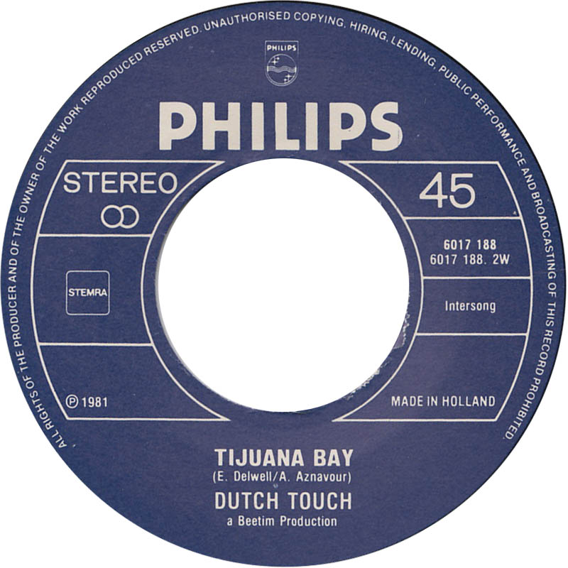 Dutch Touch - Paradis A Paris Vinyl Singles Vinyl Zeer Goed / Hoesje Goed "VINYLSINGLES.NL"